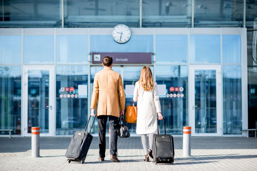 Woman waiting inside an Airport